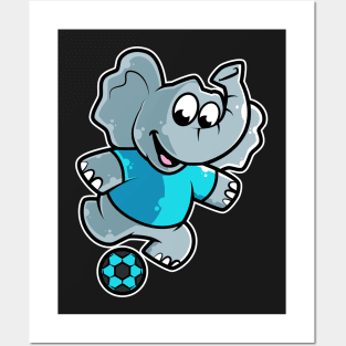 Elephant Football Game Day Funny Team Sports Soccer product Posters and Art